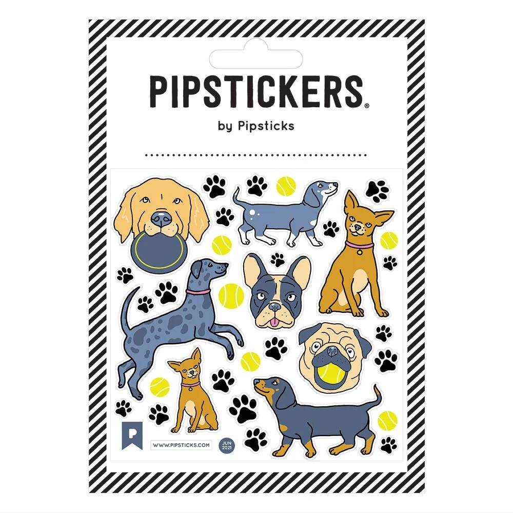 Pipsticks, Stickers, Art & School, 4x4-In, 686031, Fuzzy Doggies